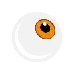 Halloween eyeball vector symbol. Orange, brown, hazel pupil eye illustration isolated on white background.