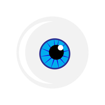 Halloween eyeball vector symbol. Blue eye illustration isolated on white background.