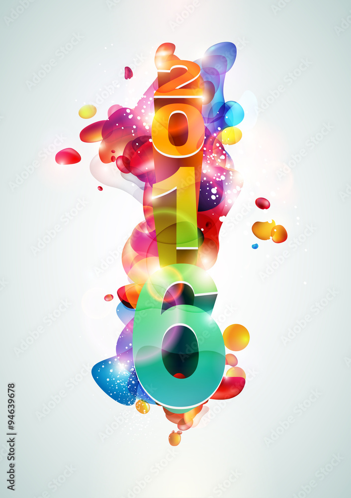 Wall mural new year 2016