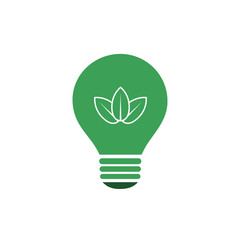 Green Eco Energy Concept Icon - Plant Inside the Light Bulb