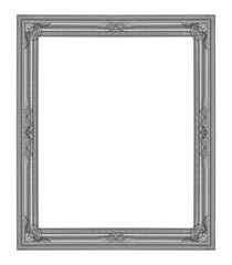 The antique gold frame on the white background