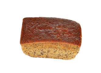 banana cake on white background