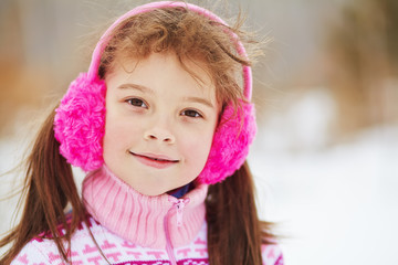 little girl in the winter. child outdoors