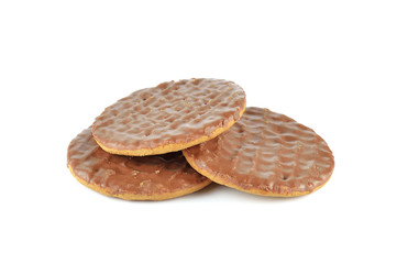 wafers in chocolate isolated on a white background