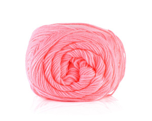 Pink Yarn Ball on white background