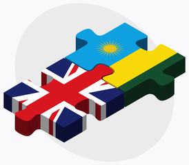United Kingdom and Rwanda Flags