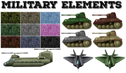 Military theme with tiles and tanks