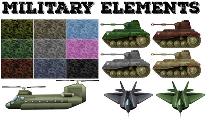 Fototapeta premium Military theme with tiles and tanks