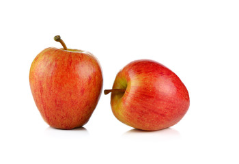 Red yellow apple isolated on white