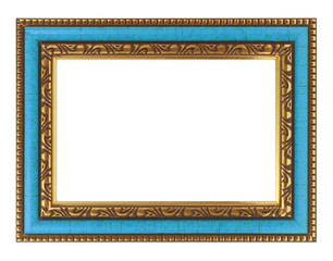 Fototapeta premium The antique gold frame on the white background