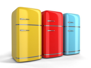Retro refrigerator. Image with clipping path