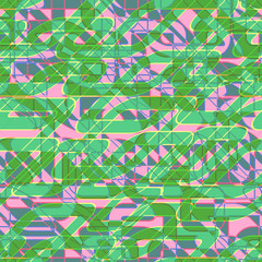 intersected waves mosaic seamless pattern
