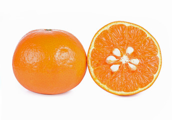 Orange fresh fruit on white background