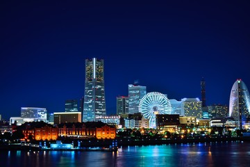 Naklejka premium 横浜・みなとみらいの夜景