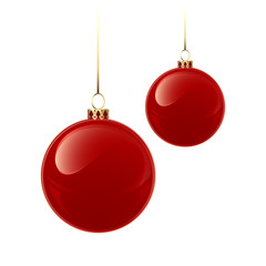 Christmas red baubles