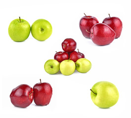 Apples red and  green isolated white background