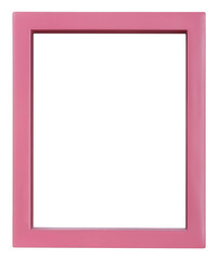 Modern pink photo frame isolated on white background with clippi