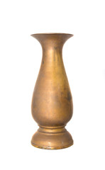 old brass vase on background