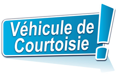véhicule de courtoisie sur étiquette bleue