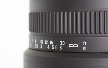 Close - up camera lens detail at focal length..