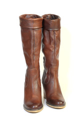 female brown leather shoes