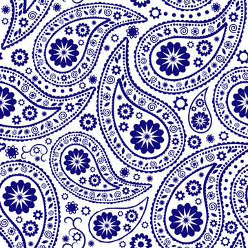 Seamless Paisley Background. Elegant Hand Drawn Vector Pattern.