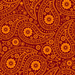 Seamless Paisley background. Elegant Hand Drawn vector pattern.