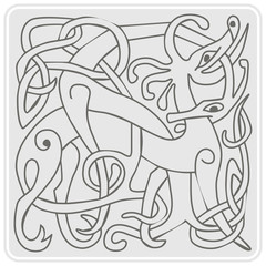 Fototapeta na wymiar monochrome icon with celtic art and ethnic ornaments for your design