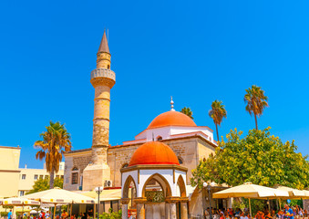 histroric mosque located at the main square of Kos town at Kos island in Greece