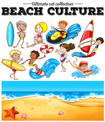 People doing activities at sea