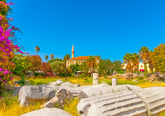 the ancient  Agora of Kos island in Greece