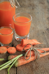 fresh carrot with juices