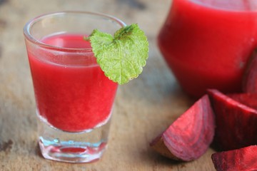 fresh beetroot with juices