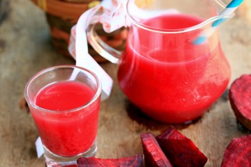 fresh beetroot with juices
