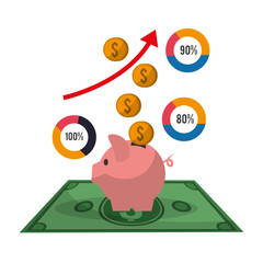 Profit graphics, vector illustration