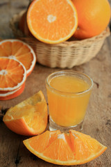 fresh orange with juices