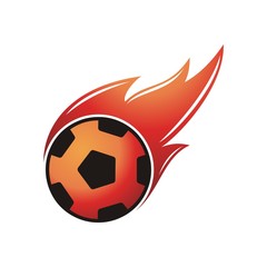 Fototapeta premium Fire Soccer Design Logo Vector - Illustration