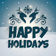 Happy holidays and merry christmas card 