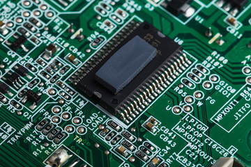 Close up of electronic circuit board