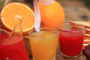 fresh orange with beetroot juices