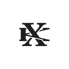 Letter K and X monogram logo