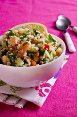 Salad with couscous and vegetables