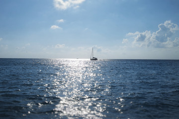 Boat in the sunrise / Greece