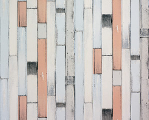 The multi-colors pattern of vintage wood wall.