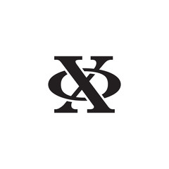 Letter O and X monogram logo