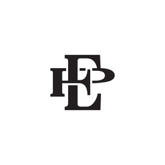 Letter P and E monogram logo