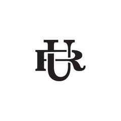 Letter R and U monogram logo