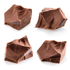 Chocolate pieces. Collection.