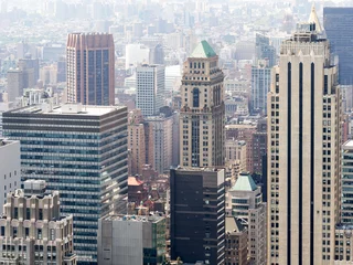 Photo sur Plexiglas New York Scène urbaine avec des gratte-ciel à New York City