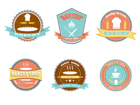 Retro bakery emblem set.
